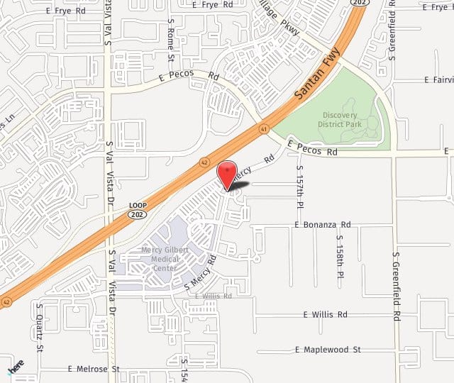 Location Map: 3370 South Mercy Road Gilbert, AZ 85297